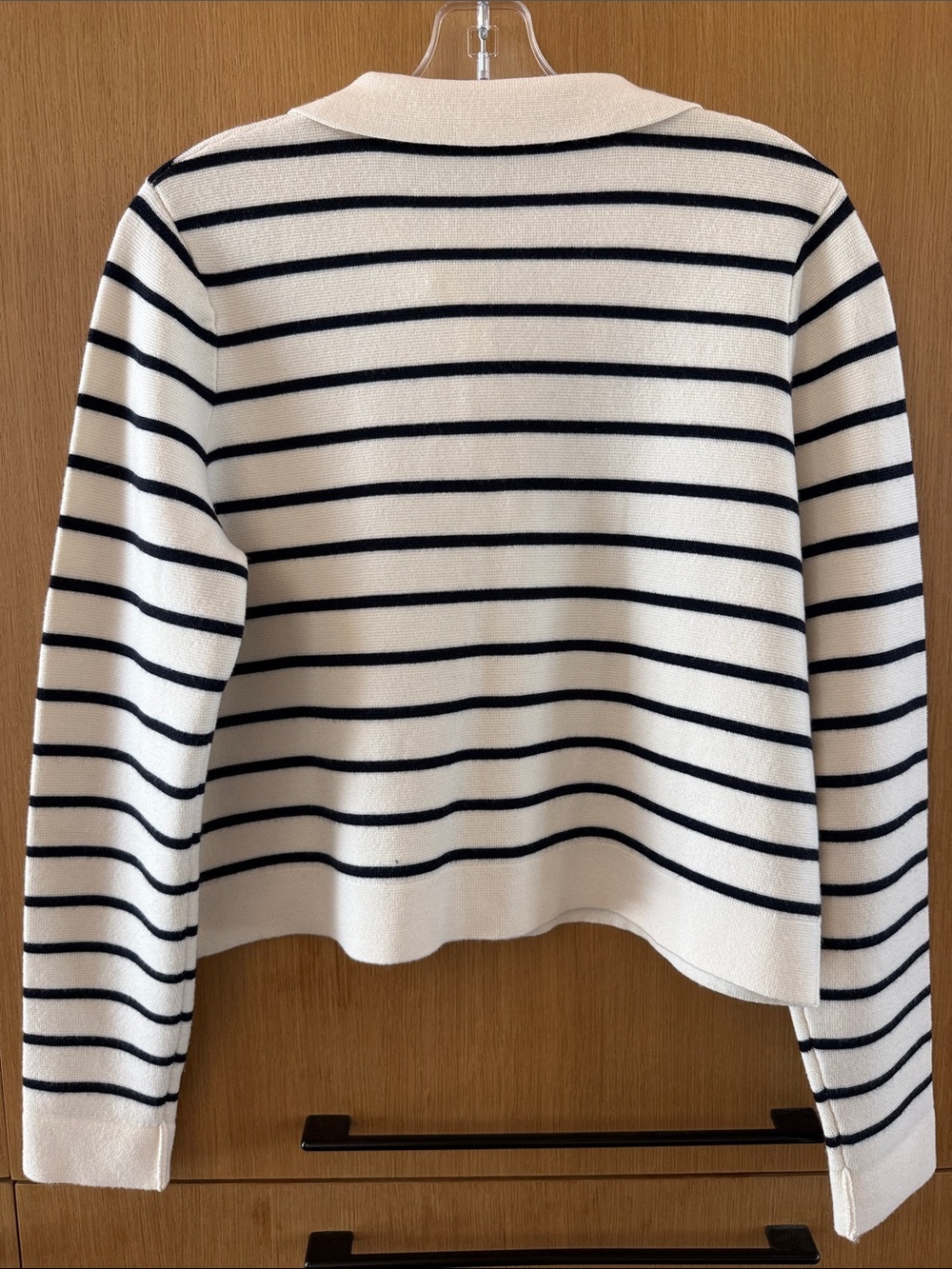 Sézane Betty Cardigan in Ecru and Navy Blue Color Womens size Small/Medium - Picture 9 of 13